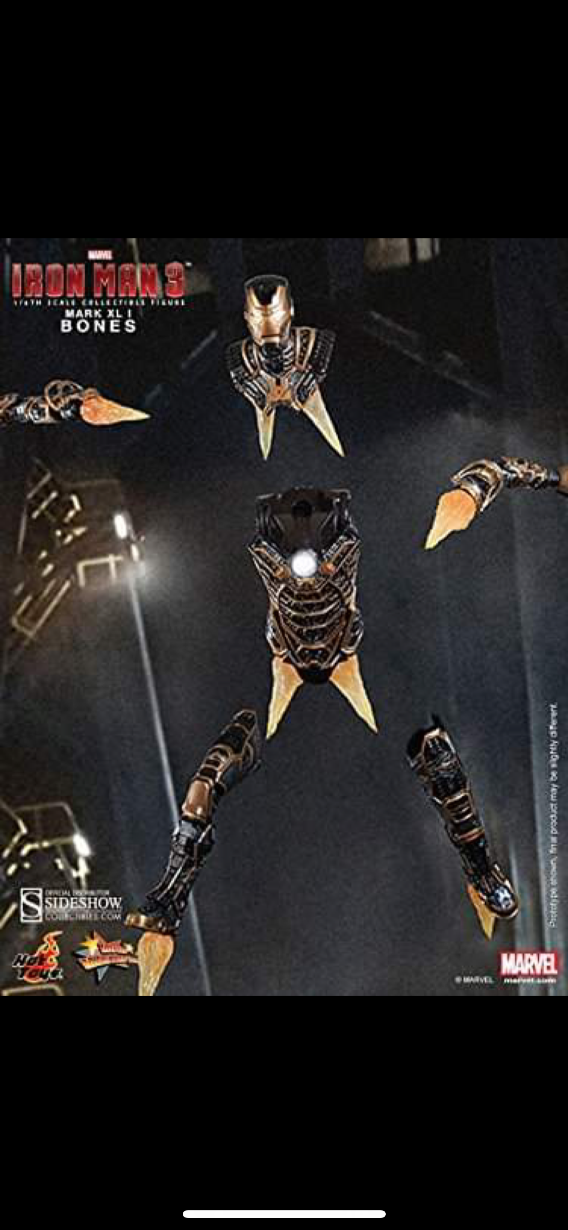 Hot Toys Movie Masterpiece Iron Man 3 Iron Man Mark 41 ( Bones ) 1/6 scale