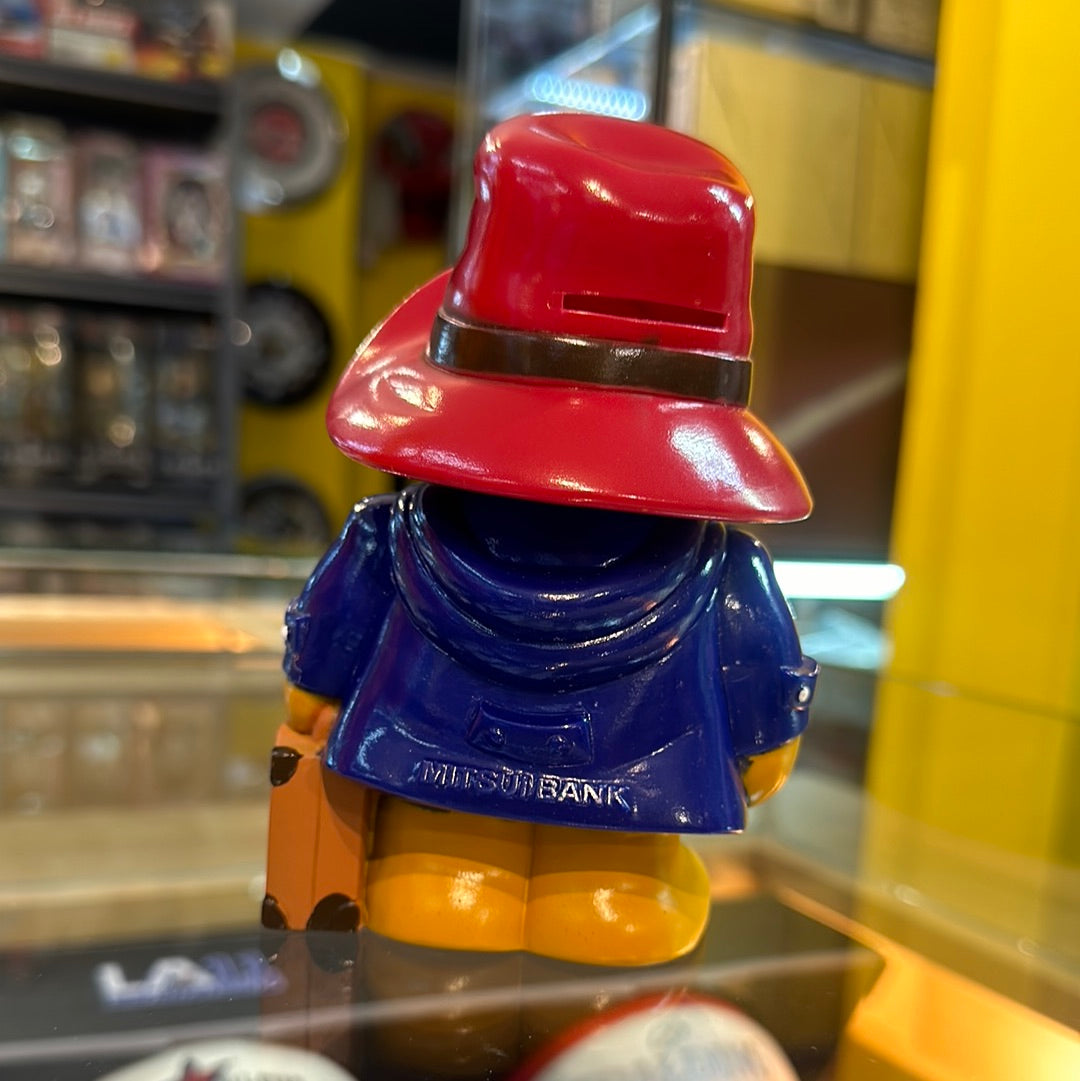Mitsui Bank Money Box Paddington Blue coat 14cm