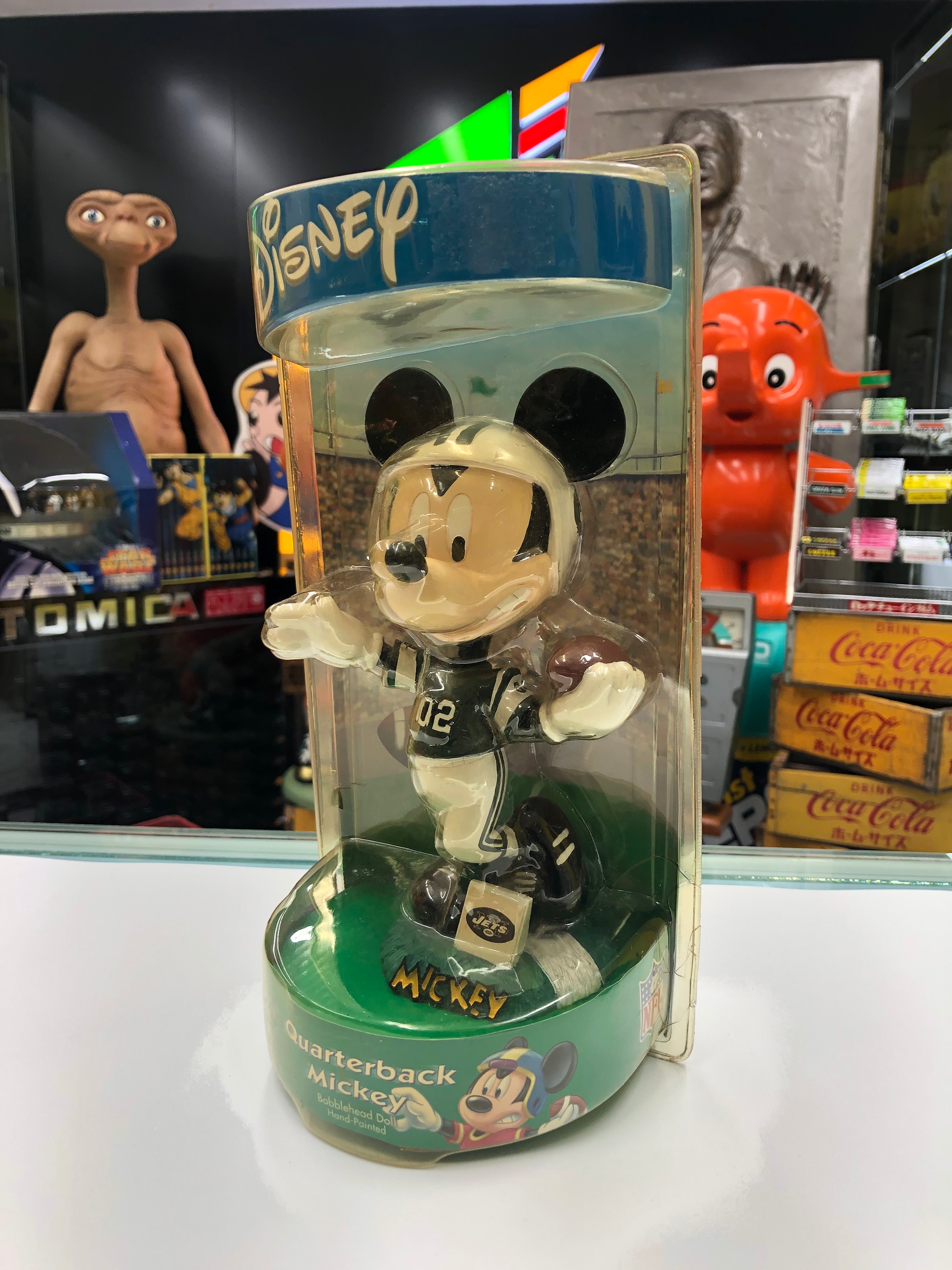 New York Jets 02 Quarterback Mickey Mouse Hand-Painted Bobblehead Doll NFL Disney