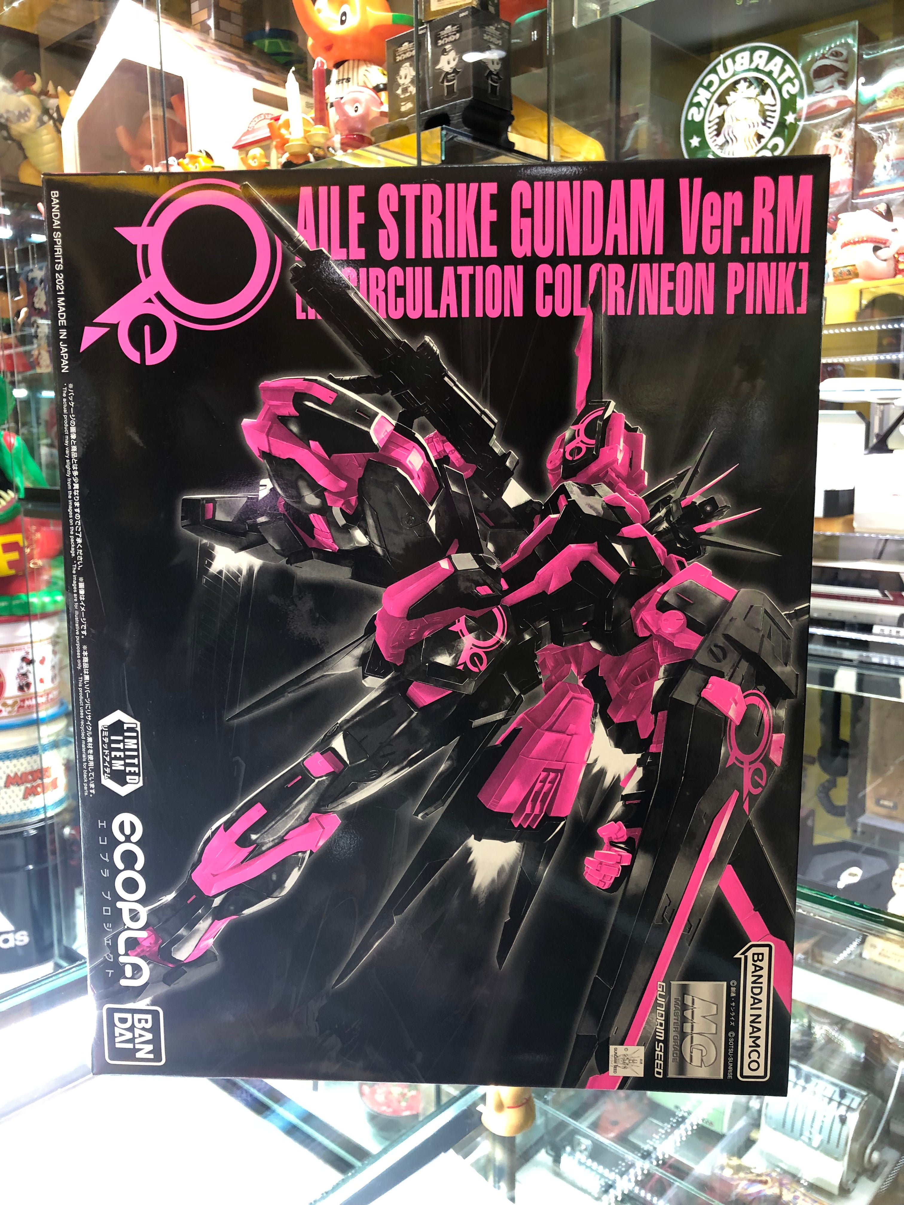 LIMITED EDITION Gundam Seed Aile Strike Gundam Ver. RM (Recirculation Color Neon Pink Model Kit) Master Grade Ecopla Bandai