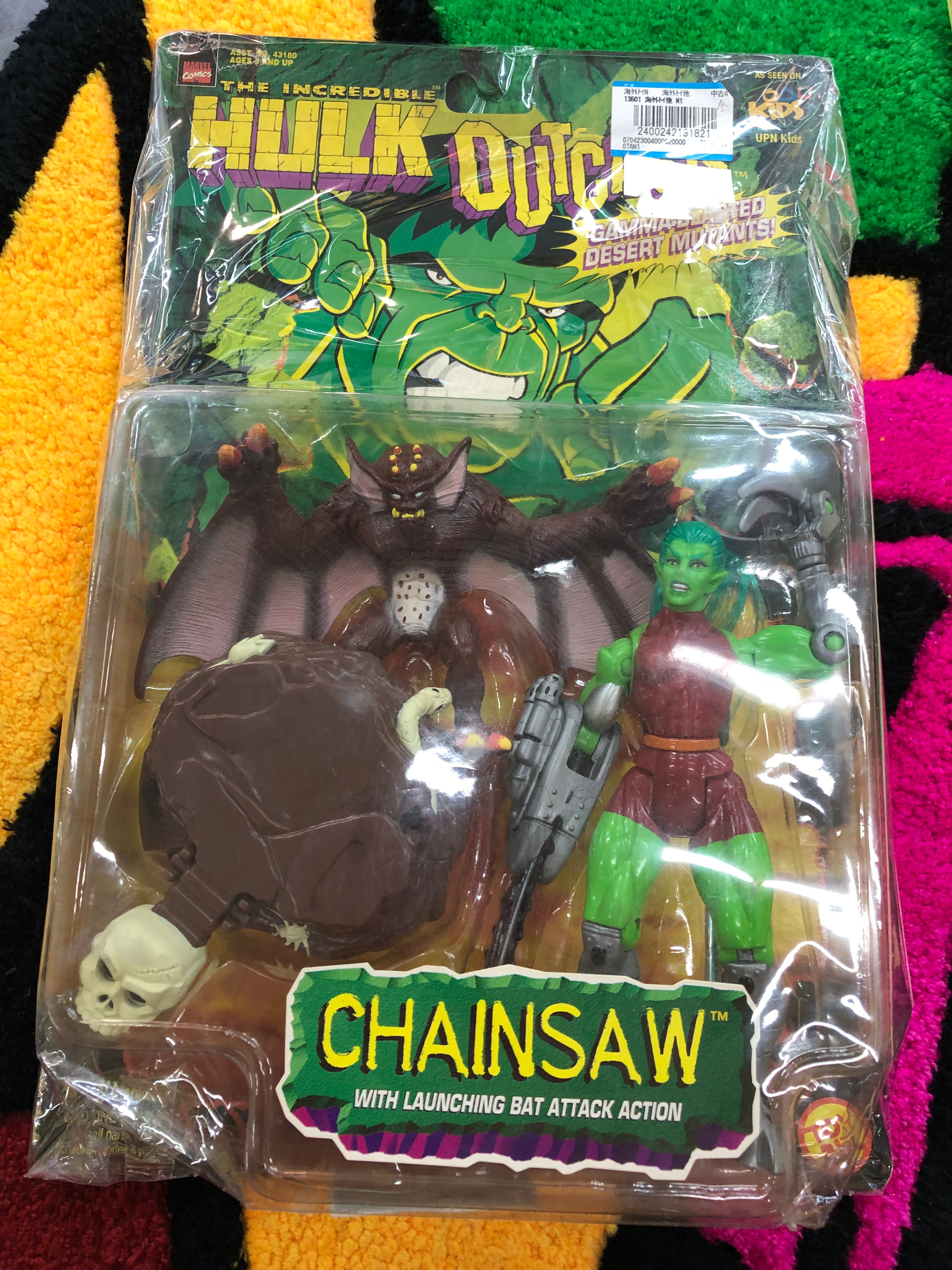 the incredible hulk outcast chainsaw with launching bag attack action