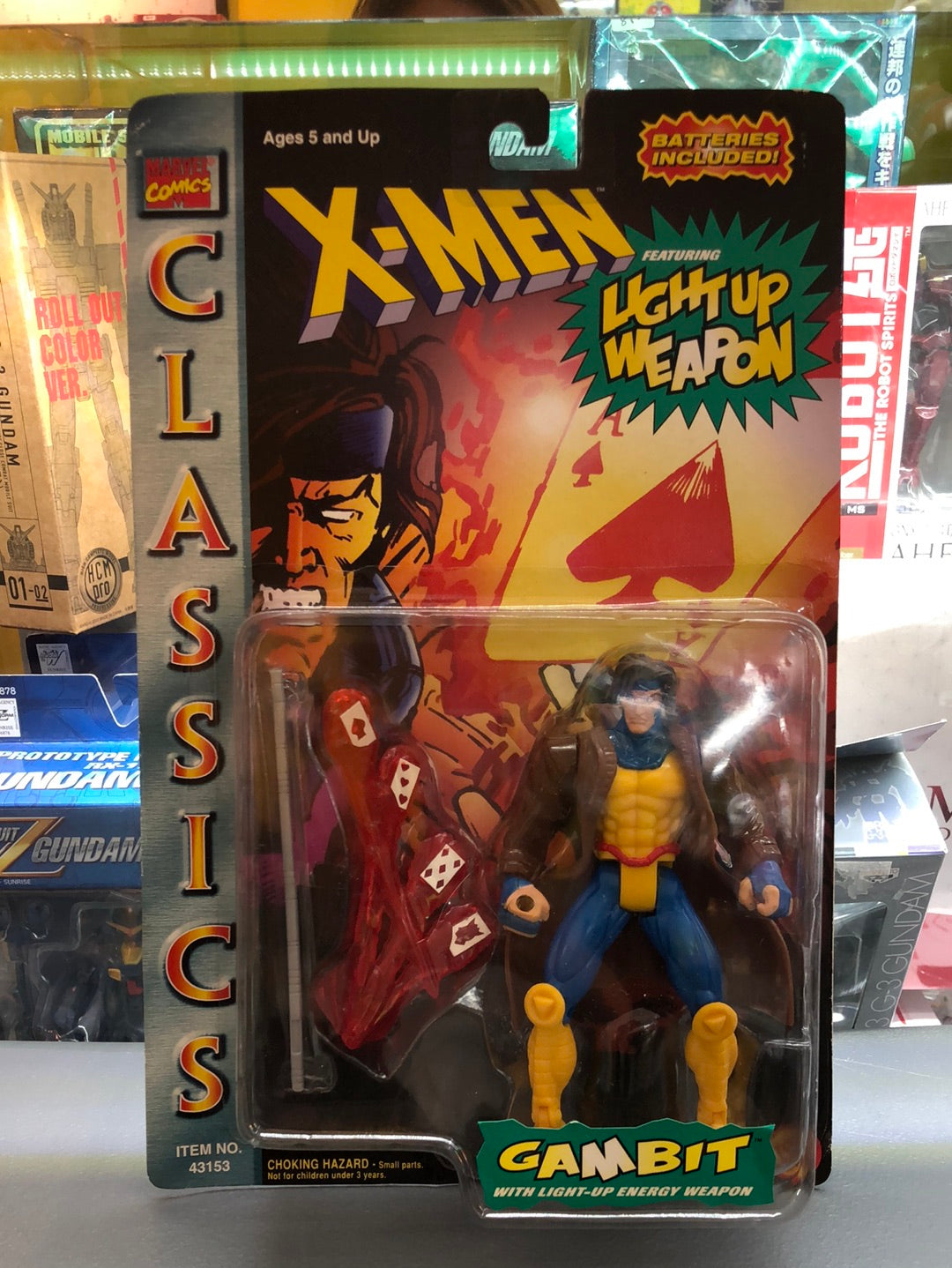 Marvel classics X-men Gambit with light up energy weapon