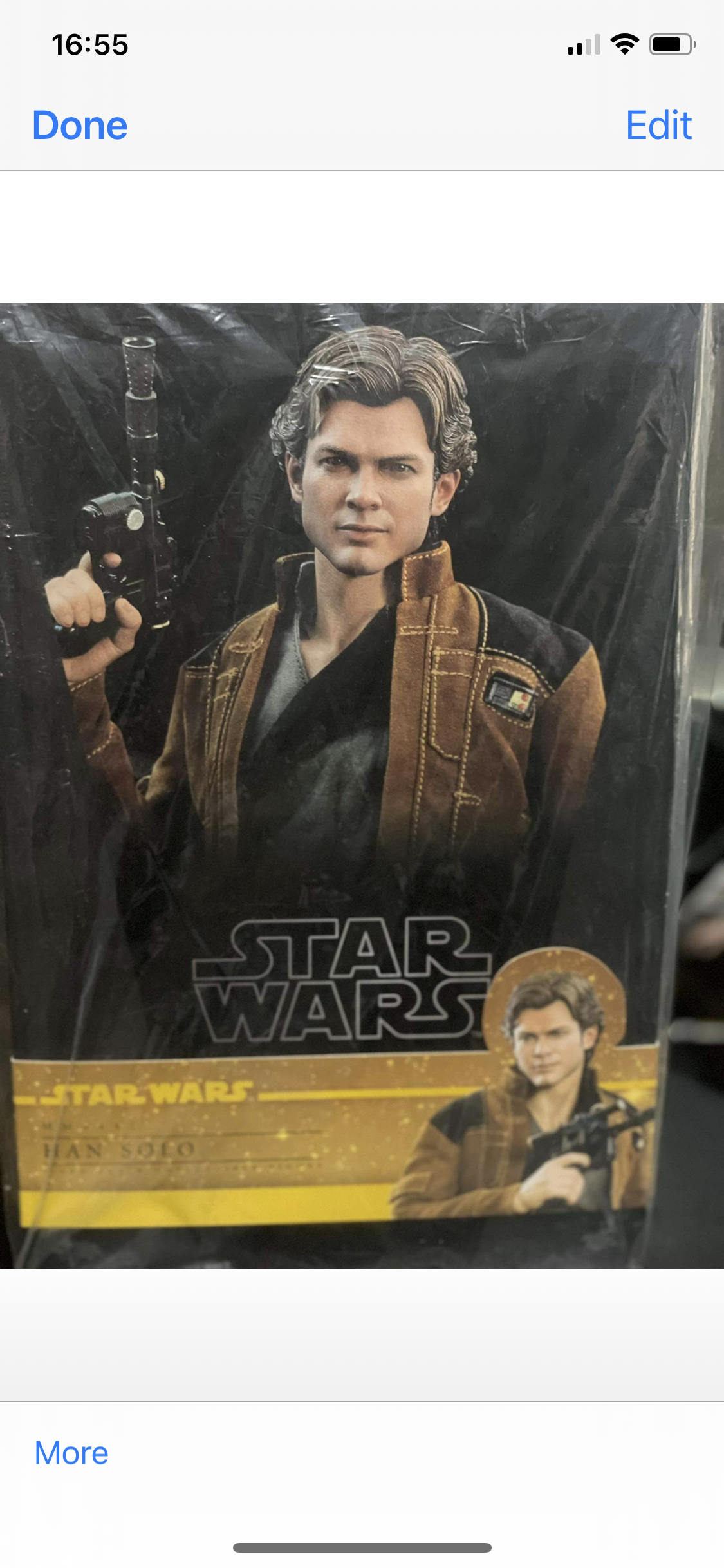 ISTAR WARS SOLO HAN SOLO SIX SCALE FIGURE BY HOT TOYS