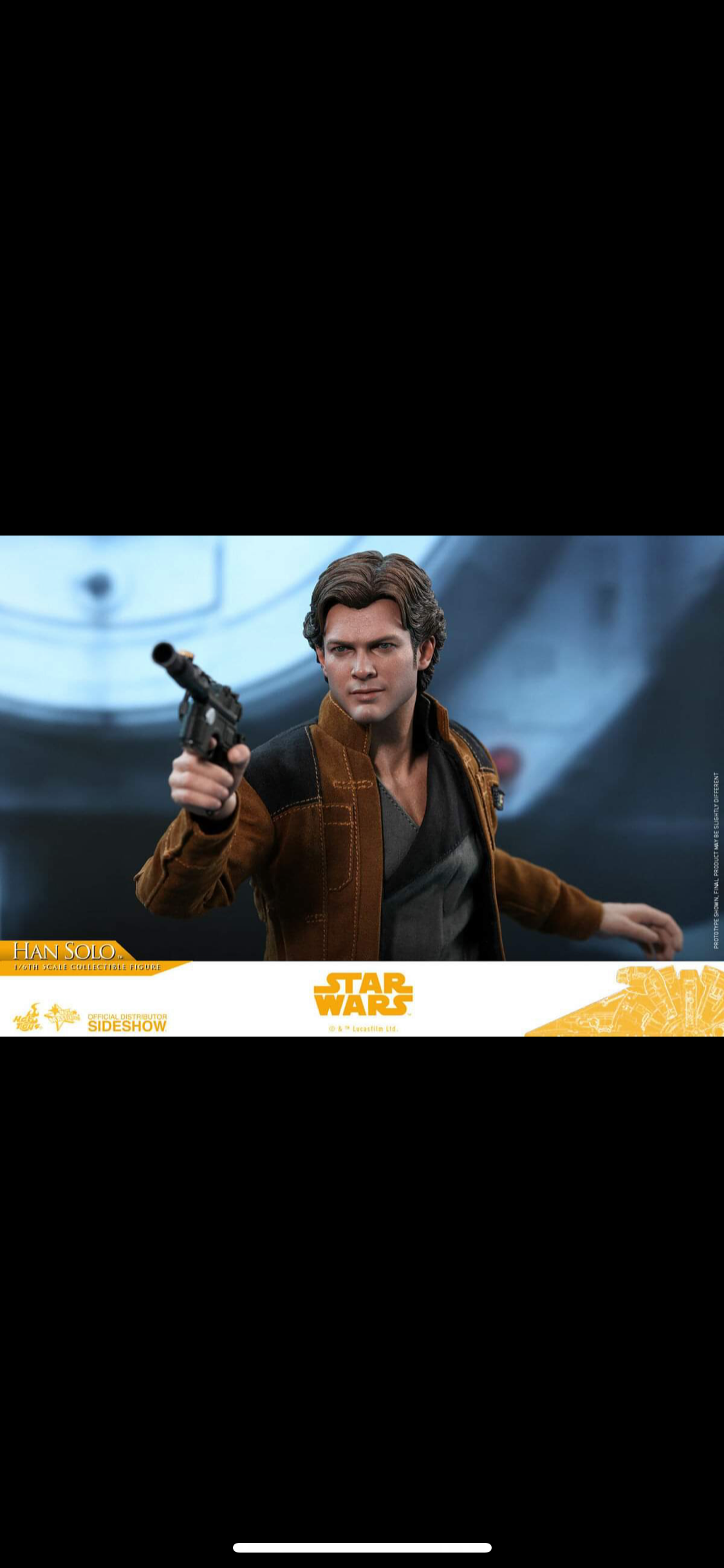 ISTAR WARS SOLO HAN SOLO SIX SCALE FIGURE BY HOT TOYS