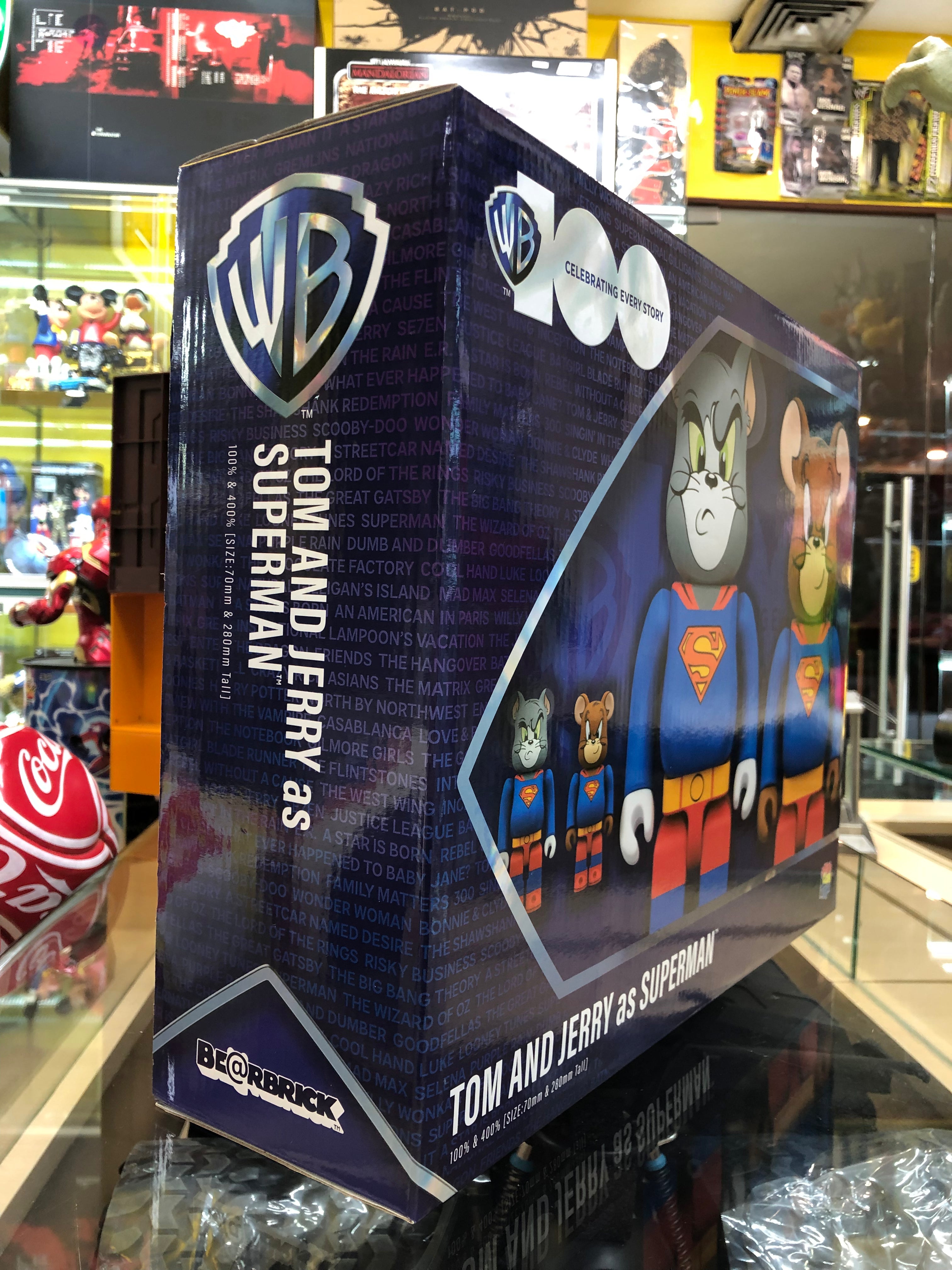 tom and jerry as superman bearbrick 100% & 400% celebrating every story